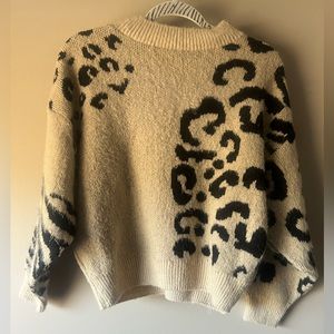 Top shop animal print cropped sweater.